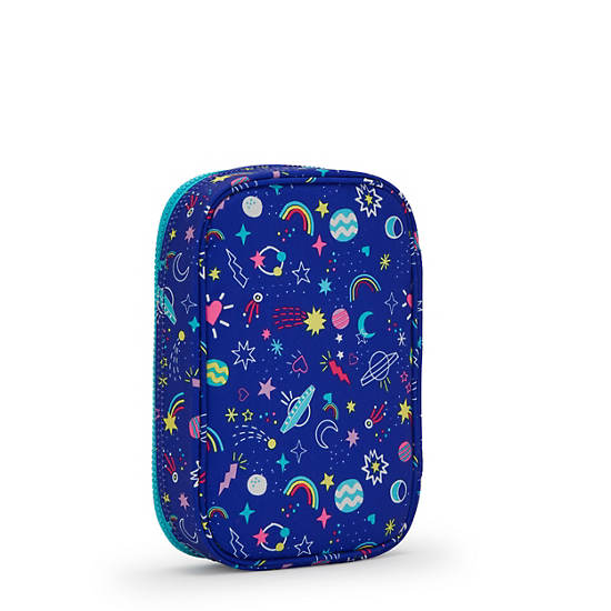 Kipling 100 Pens Printed Case Tassen Blauw | BE 2034KO